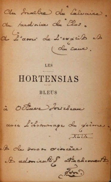 MONTESQUIOU (Robert de) Les Hortensias Bleus. Paris, Bibliothèque Charpentier, 1896;...