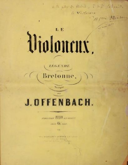 OFFENBACH (Jacques) Envoi autographe, signé à Hortense SCHNEIDER, sur la page de...