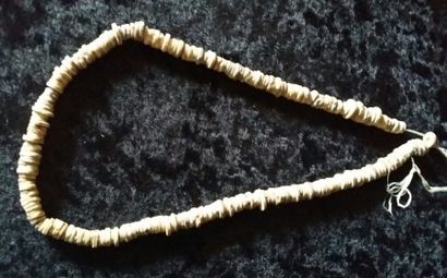 null COLLIER en test d'autruche du néolithique saharien. L. 40 cm