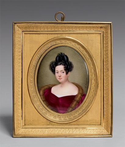 Victorine TREVERRET (Quimper 1802 - Paris 1875) Portrait de la marquise Pauline Doria...