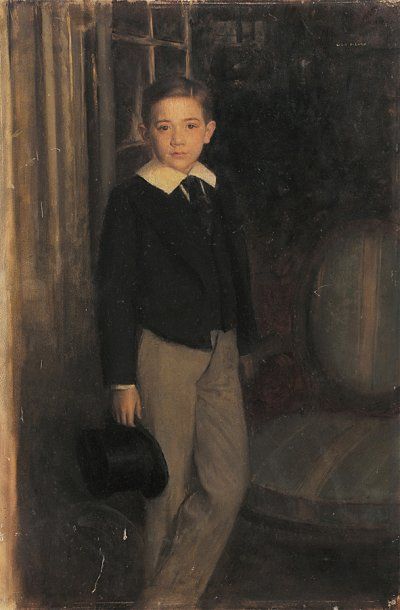 Louis PICARD (Paris 1861-1940) Portrait de petit garçon Panneau, une planche non...