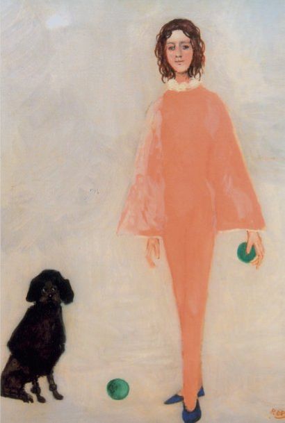 Dessau (Paul-Lucien) Peintre né en Angleterre, en 1909. - Arlequin au chien, avec...