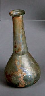 BALSAMAIRE en verre irisé d'époque Romaine....