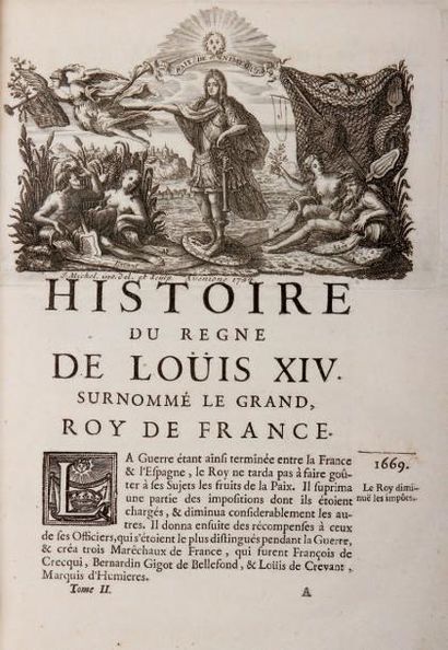REBOULET. Histoire de Louis XIV. Avignon, François Girard, 1744. 3 volumes in-4,...