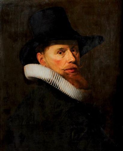 Nicolas Eliasz PICKENOY (Amsterdam 1588-1650/56), Attribué à Portrait d'homme en...