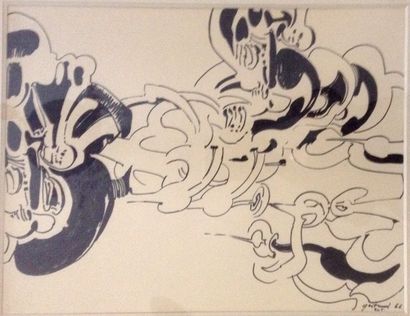Pierre GASTAUD (1920-2009) Composition
Dessin au feutre noir, signé en bas à droite...