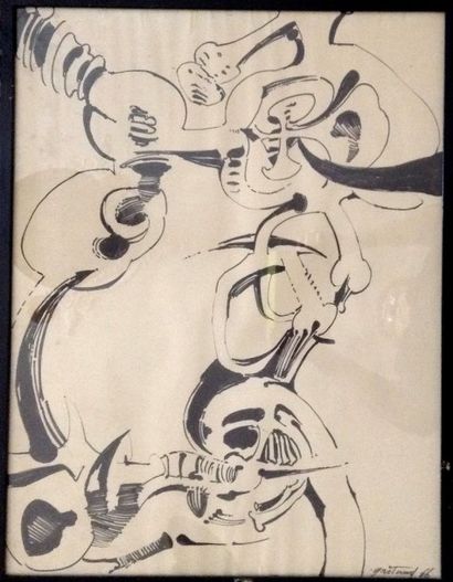 Pierre GASTAUD (1920-2009) Composition
Dessin au feutre noir, signé en bas à droite...