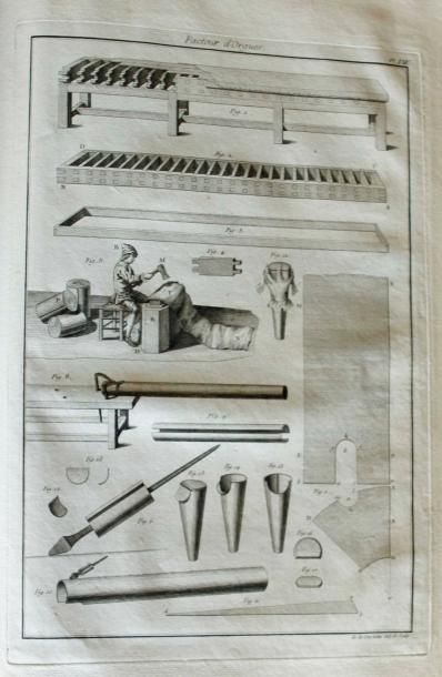 BEDOS DE CELLES L'art du facteur d'orgues.1766, in-folio, veau (usé, et déchirur...