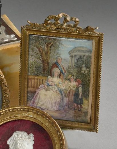 Miniature représentant Louis XVI et Marie-Antoinette...
