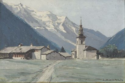 Charles-Henri CONTENCIN (1898-1955) Argentière et le Mont Blanc Huile sur panneau,...