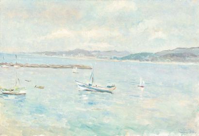 Charles GUILLOUX (1919-2004) Baie de Palamos Huile sur toile, signée, datée 1968...