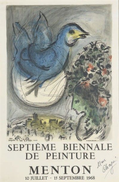 Marc CHAGALL (1887-1985) d'après L'Oiseau bleu, 1968 Lithographie en couleurs par...