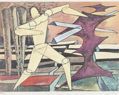 MAN RAY (1890-1976) L'Homme infini, 1970 (Anselmino 89). Lithographie en couleurs....