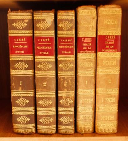 G. L. J. CARRE Les lois de la Procédure Civile. Rennes, Duchesne, 1824. Trois volumes...