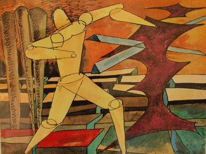 MAN RAY (1890-1986) 
L'Homme infini, 1970
Lithographie en couleurs. Epreuve signée,...