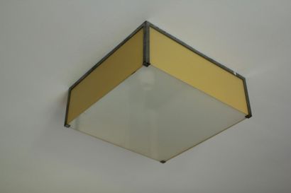 Suspension lumineuse de forme carrée en verre...
