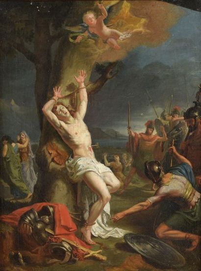 ECOLE FRANÇAISE, premier tiers du XIXe siècle Martyre de Saint Sébastien (étude)...
