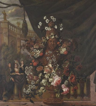 ECOLE FRANCAISE ou FLAMANDE, Premier quart du XVIIIe siècle Petit bouquet de fleurs...