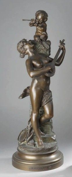 ARISTIDE DE RANIERI (1880-1914) Bacchante Epreuve en bronze. H. 67 cm