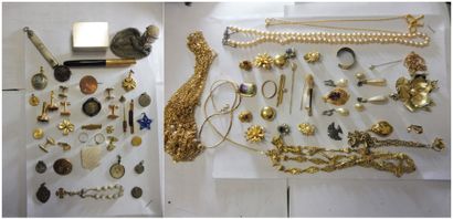 null LOT de: Bijoux anciens et de bijoux plus récents Stylo Waterman, bourse, porte...