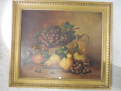 ORIEZ Marthe ‘’coupe et fruits’’

Huile sur toile Signée en bas à droite et datée...