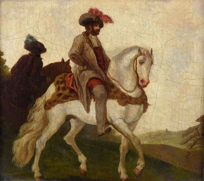 Francesco-Giuseppe CASANOVA (1727-1802),Suite de XIXe siècle 
Deux cavaliers dans...