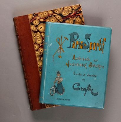 [CRAFTY] 
PARIS SPORTIF. Texte et dessins de Crafty.
1896, in-8, cartonnage orné....