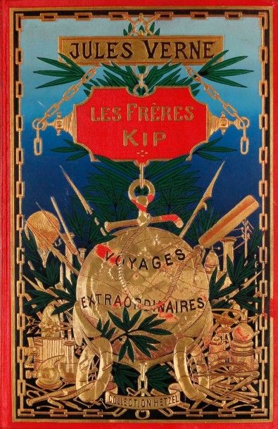 Jules VERNE 
LES FRÈRES KIP. Edition Hetzel, plat au
Globe doré (manque d'or sur...