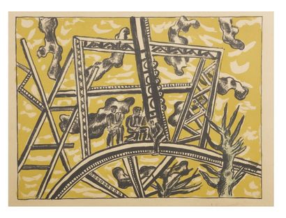 Fernand LÉGER (1881-1955) 
L'Echafaudage au soleil, 1951 (Saphire 112).
Lithographie...