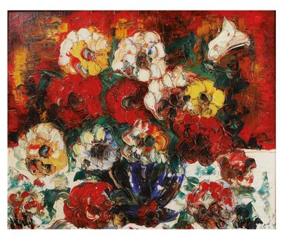 Henry Maurice D'ANTY (1910-1998) 
Bouquet de fleurs
Huile sur toile, signée en bas...
