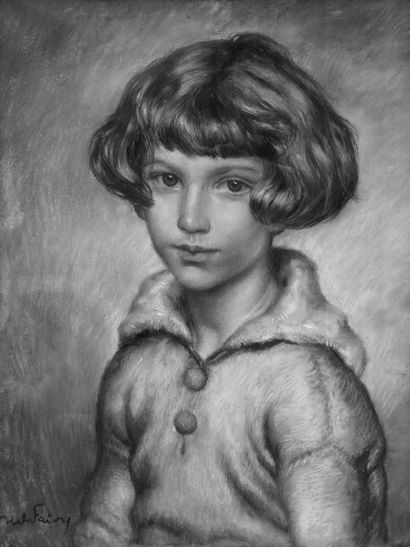 FAIVRE ABEL (1867-1945) Portrait de garçonnet. Pastel signé en bas à gauche et annoté...
