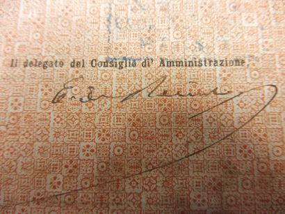 null CREDIT MOBILIER ITALIEN coupon de fondation N° 842 sur 1000 daté de 1863 cadre...