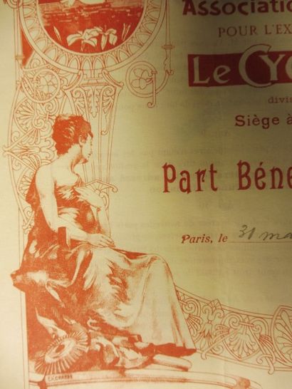 null LE CYGNE DES LYS part bénéficiaire N° 13 sur 250 datée de 1911 ; décor ‘’le...