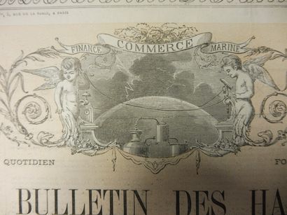 null LE BULLETIN DES HALLES action N° 1524 sur 2500 datée 1882 décor de vignettes...