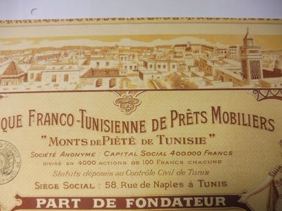 null BANQUE FRANCO TUNISIENNE DE PRETS MOBILIERS Monts de Piété de TUNISIE part de...