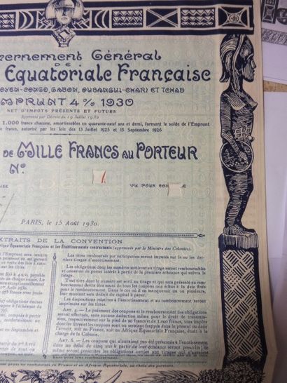 null GOUVERNEMENT GENERAL DE L’AFRIQUE EQUATORIALE FRANCAISE obligation de l’emprunt...
