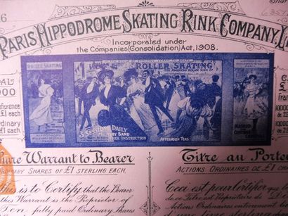 null THE PARIS HIPPODROME SKATING RINK COMPANY LIMITED deux actions N° 981 sur 10.000...