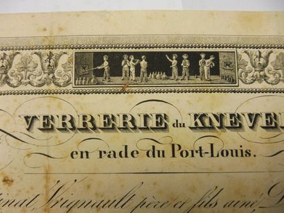 null VERRERIE DU KNEVEL (Morbihan) action blanket vers 1820 décor de travaux de verrerie...