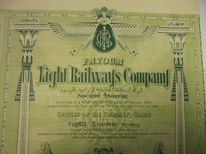 null FAYOUM LIGHT RAILWAYS COMPANY action N° 4182 sur 22.500 datée 1899 illustrée...