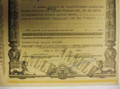 null COMPAGNIE UNIVERSELLE DU CANAL MARITIME DE SUEZ certificat d’inscription émis...
