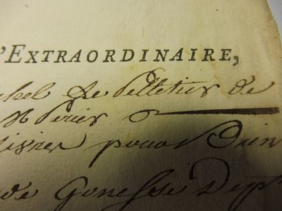 null CAISSE DE L’EXTRAORDINNAIRE pour 15000 livres en date du 11 février 1792 au...