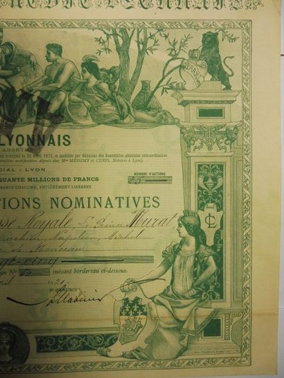 null CREDIT LYONNAIS certificat d’actions nominatives au nom de son altesse royale...