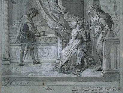 CABANEL ALEXANDRE (1823-1889) La scène du coffret du marchand de Venise (d'après...