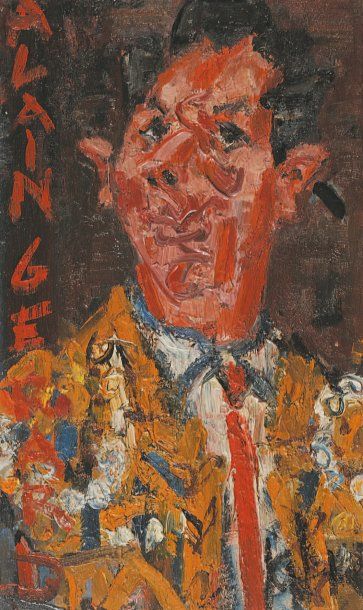 Gen PAUL (1895-1975) Portrait d'Alain Gérard Huile sur panneau. Titrée sur la hauteur...
