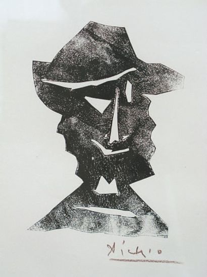 Pablo PICASSO (1881-1973) Alors, 1966 Cartalégraphie, signée au crayon marron, tirée...