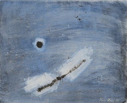 Léon ZACK (1892-1980) Composition bleue Sur sa toile d'origine. Signé et daté en...