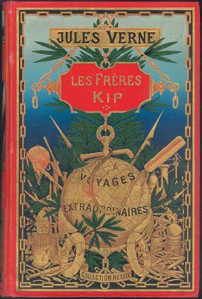 Les Frères Kip. Paris, Collection Hetzel, s. d. [1902]. Cartonnage rouge polychrome...