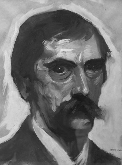 KARS GEORGES (1882-1945) Autoportrait. Gouache, cachet en bas à droite. 38x34cm