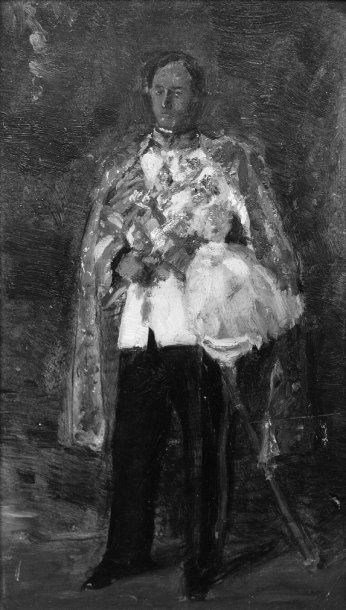 École du XIXe siècle Portrait d'un prince italien. Huile sur carton. 39x23,5cm