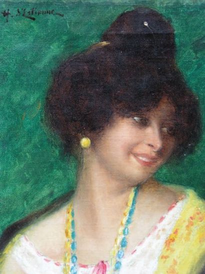 ESTIENNE HENRY D' (1872-1949) La belle espagnole. Huile sur toile, signée en haut...